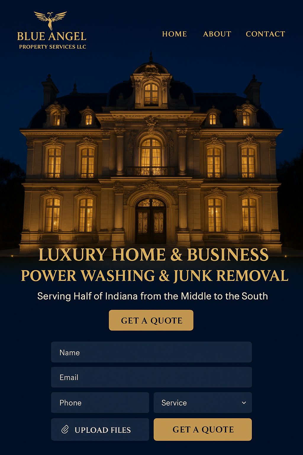 Elegant rococo-style mansion exterior with ornate lighting